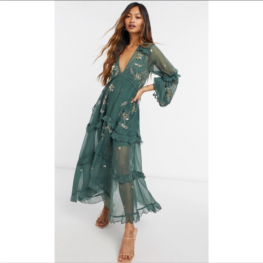 ASOS Smock Midi Dress with Embellishments
